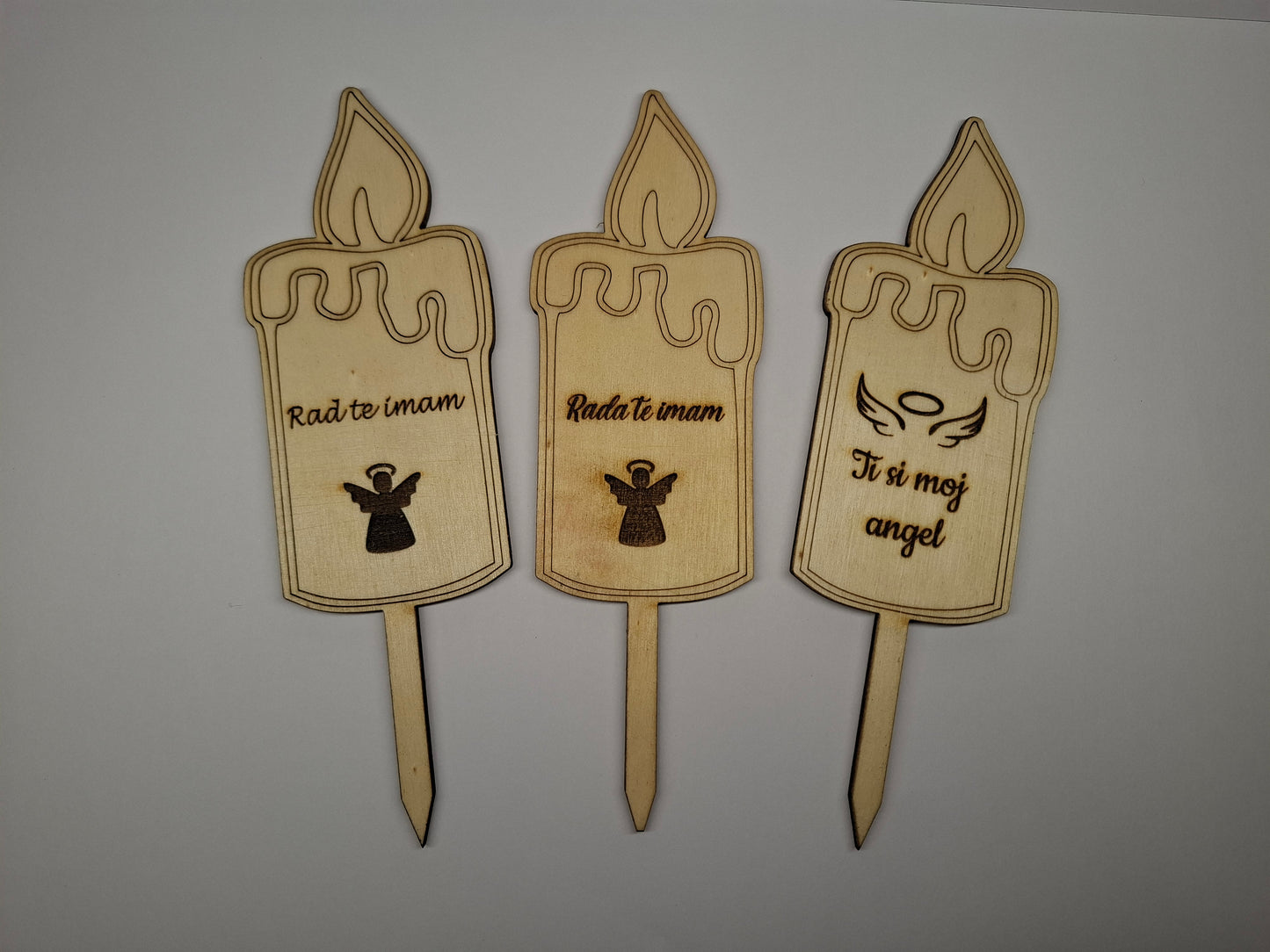 Lesena svečka na pik-večja