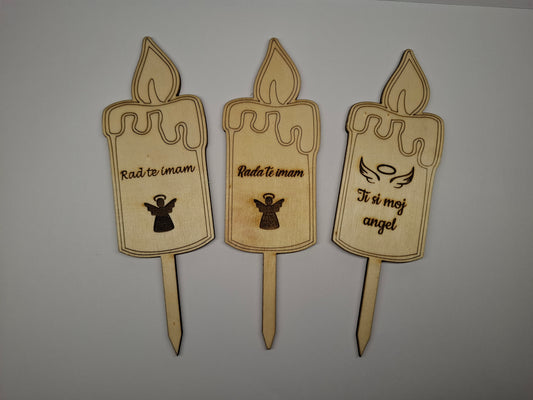 Lesena svečka na pik-večja