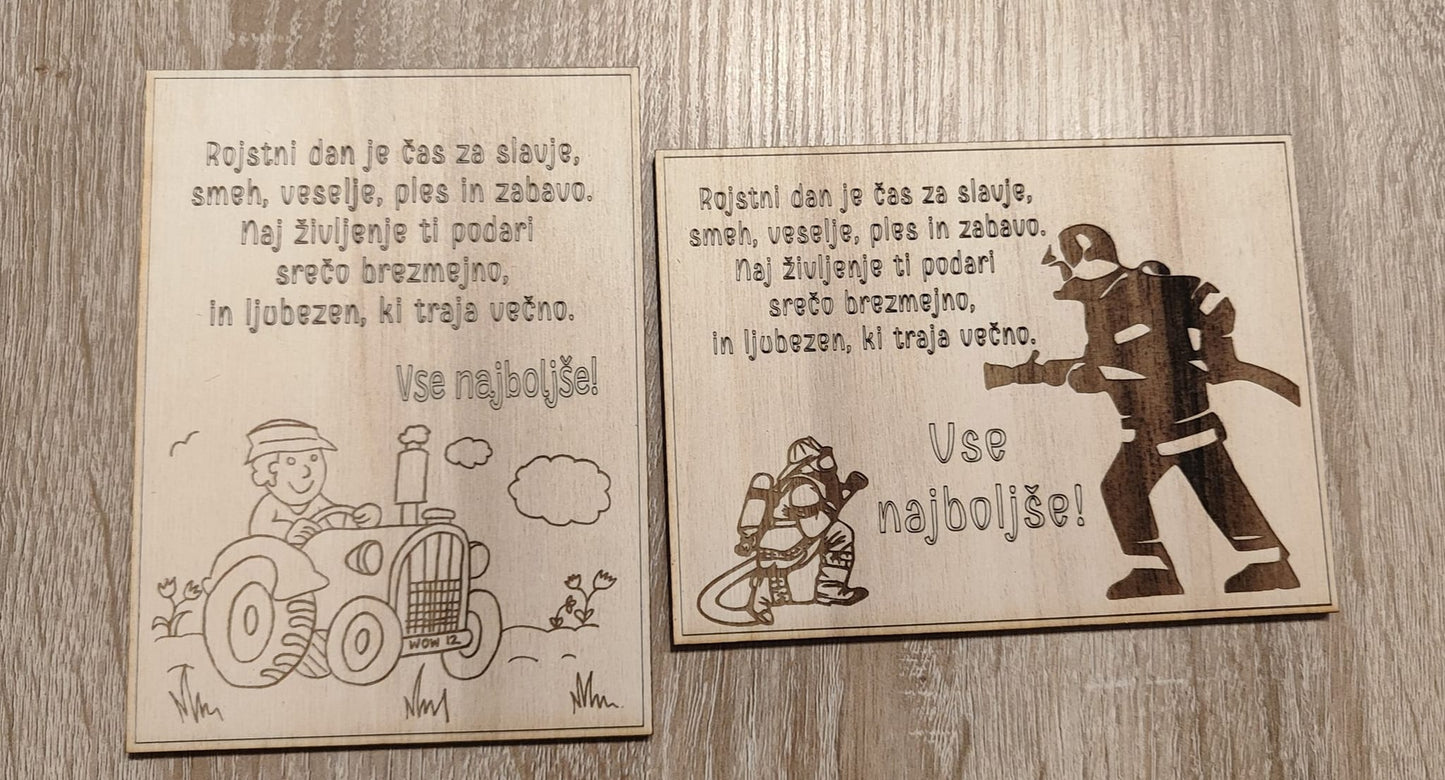 Lesena voščilnica- tematika