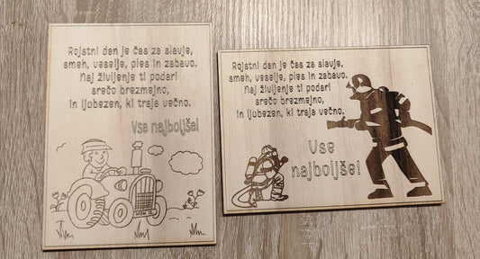 Lesena voščilnica- tematika