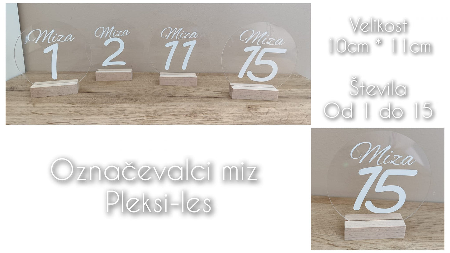 Označevalci miz pleksi-les