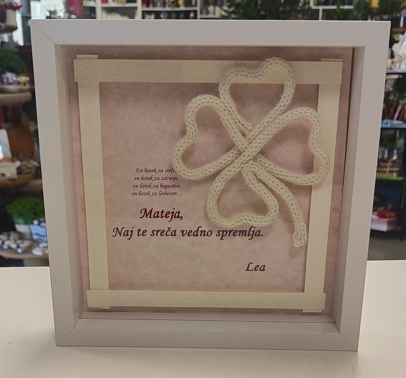 Okvir s posvetilom- deteljica