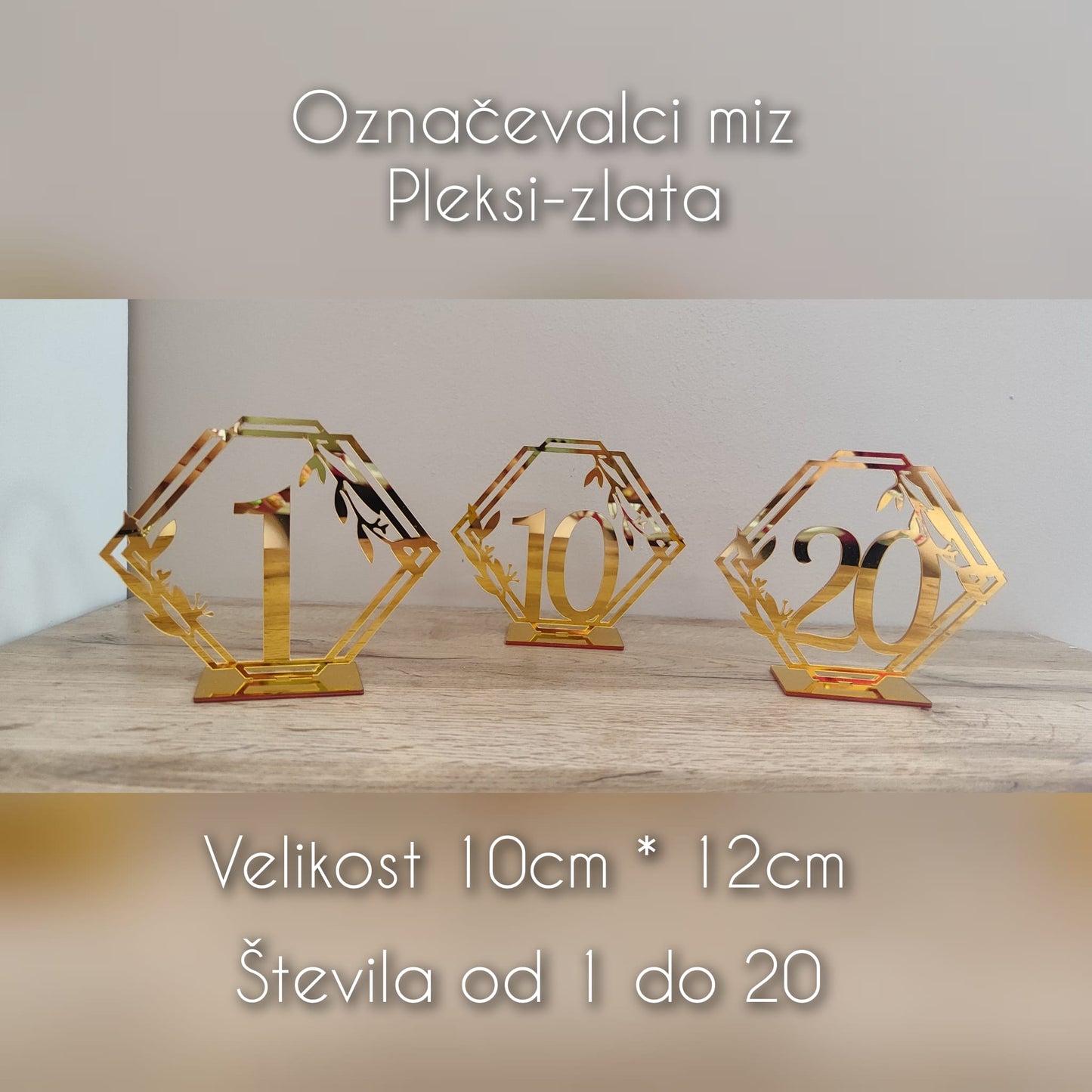 Označevalci miz Pleksi-zlata