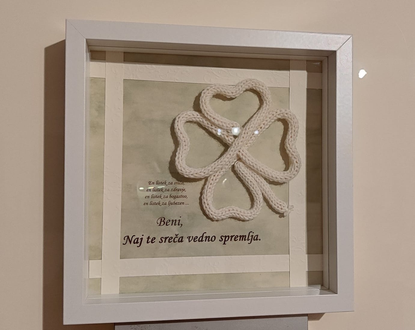 Okvir s posvetilom- deteljica