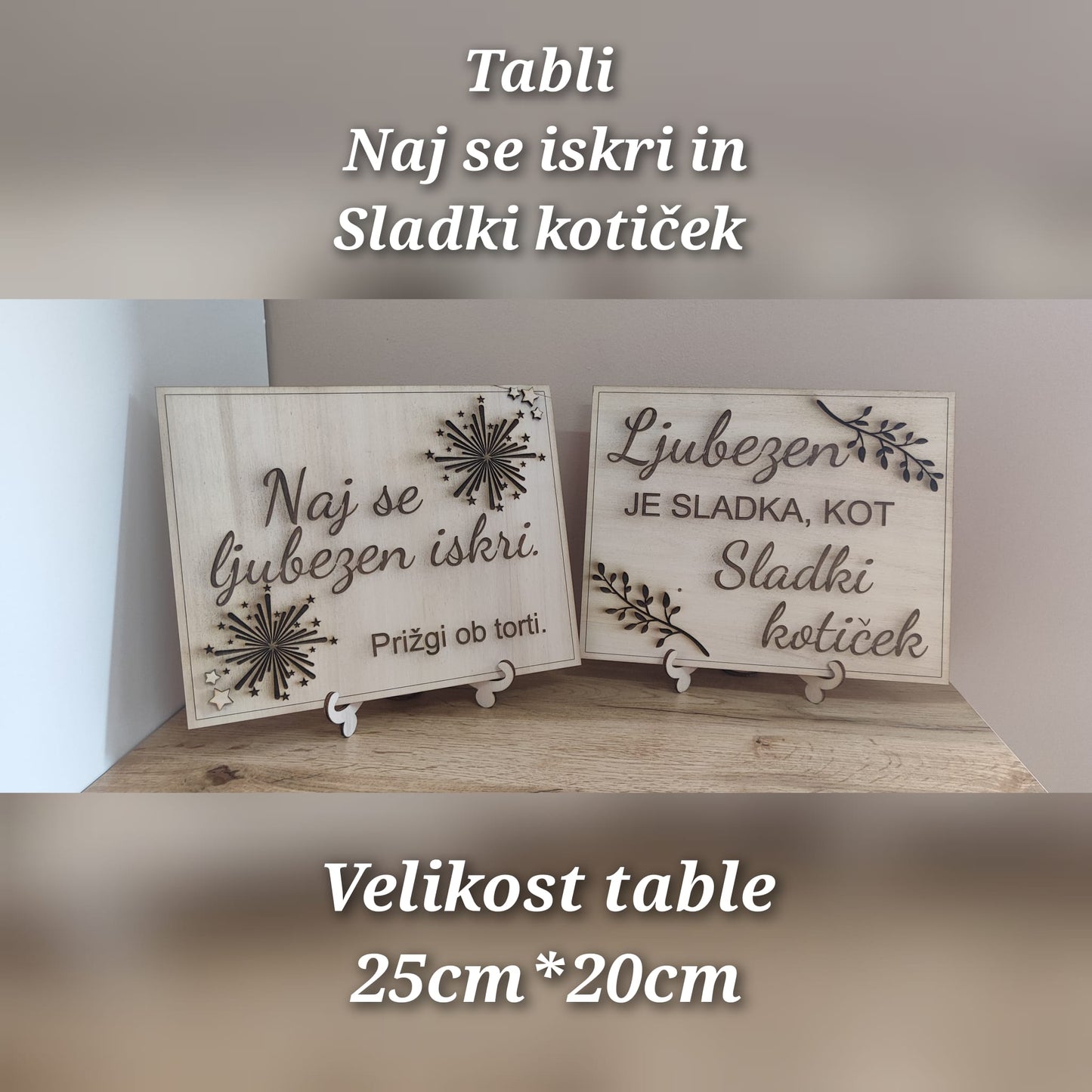 Tabli Naj se iskri in Sladki kotiček